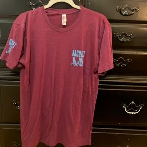 Racquet & Jog shirt tyler Tx maroon very soft and stretchy size medium